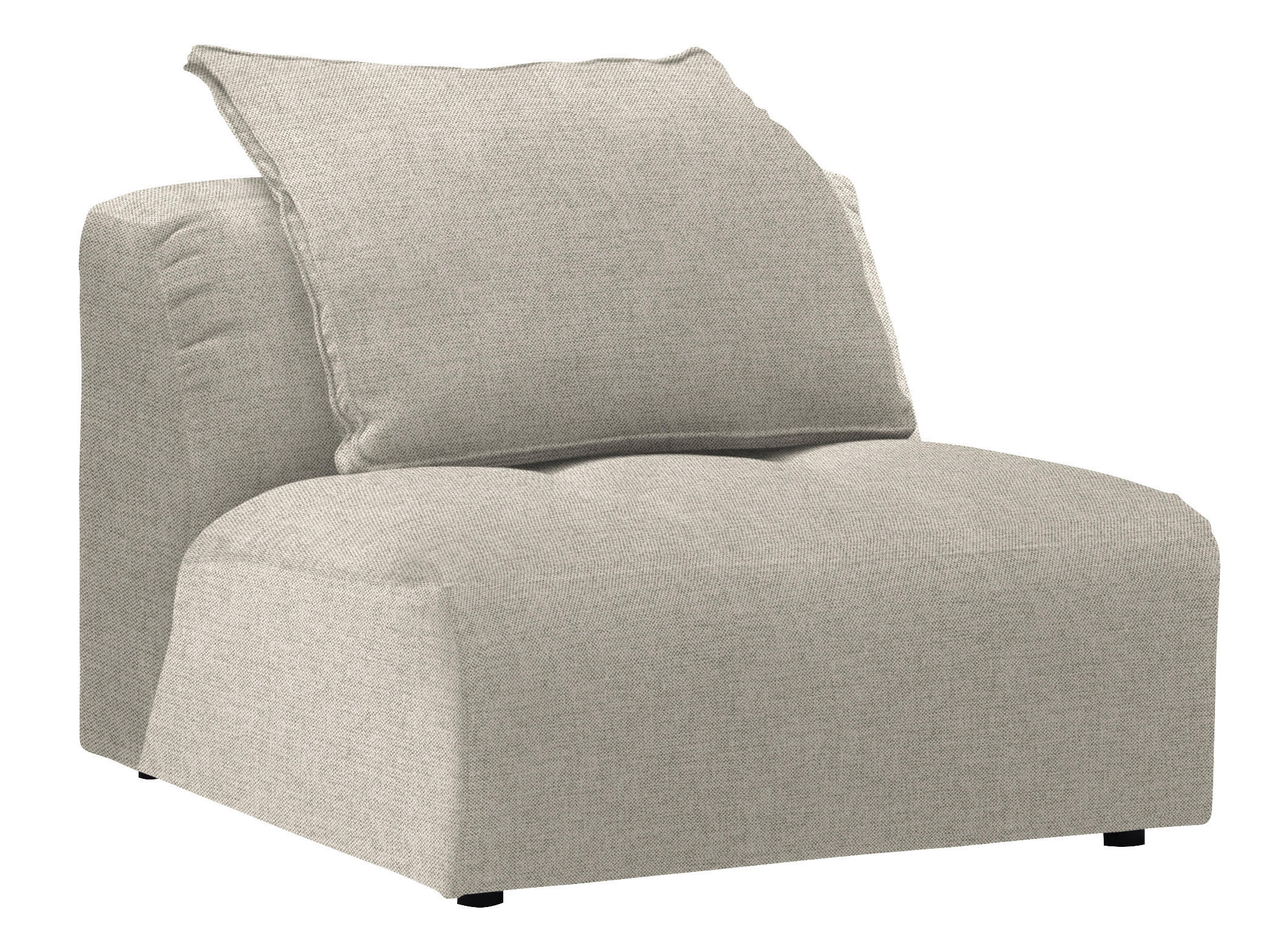 SESSEL in Flachgewebe Beige  - Beige/Schwarz, MODERN, Kunststoff/Textil (98/77/108cm) - Stylife