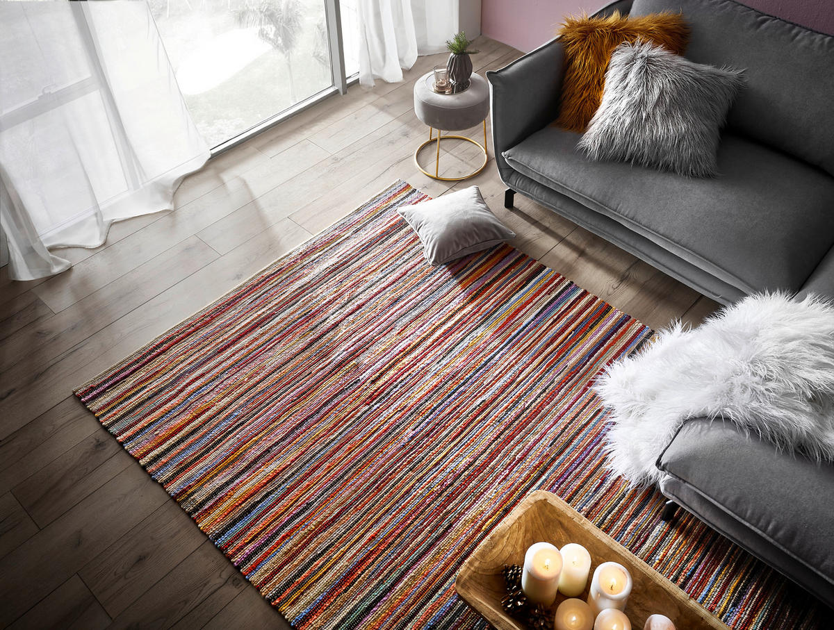 RUČNĚ TKANÝ KOBEREC, 70/130 cm, vícebarevná - vícebarevná, Basics, textil (70/130cm) - Linea Natura