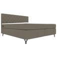 BOXSPRINGBETT 180/200 cm  in Graubraun  - Graubraun/Schwarz, KONVENTIONELL, Textil/Metall (180/200cm) - Carryhome