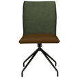 STUHL  , Stoffauswahl, Typenauswahl, Sitzfläche 360° drehbar  , Webstoff, Mikrofaser  ,  - Schwarz/Olivgrün, Design, Textil/Metall (49/91/60cm) - Moderano