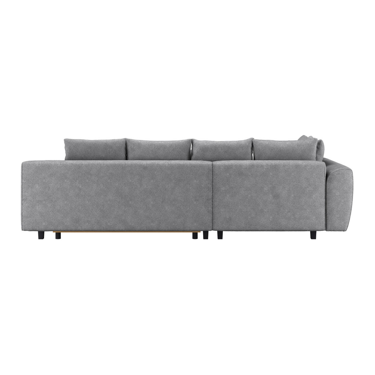 ECKSOFA Grau Webstoff  - Schwarz/Grau, Design, Holz/Textil (197/309cm) - Livetastic