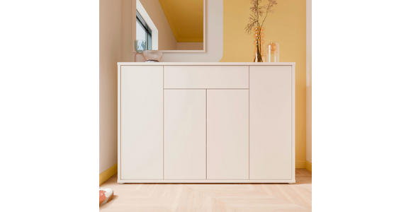SCHUHSCHRANK  in 143,9/99,1/34,9 cm  - Sandfarben/Grau, MODERN, Holzwerkstoff/Kunststoff (143,9/99,1/34,9cm) - Carryhome