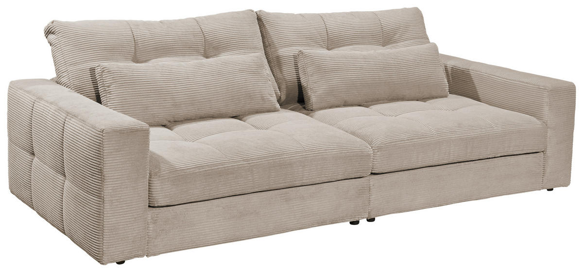 BIG SOFFA i manchester sandfärgad  - sandfärgad/svart, Basics, textil/plast (265/94/122cm) - Livetastic