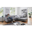 ECKSOFA Grau Struktur  - Schwarz/Grau, MODERN, Textil/Metall (275/235cm) - Cantus