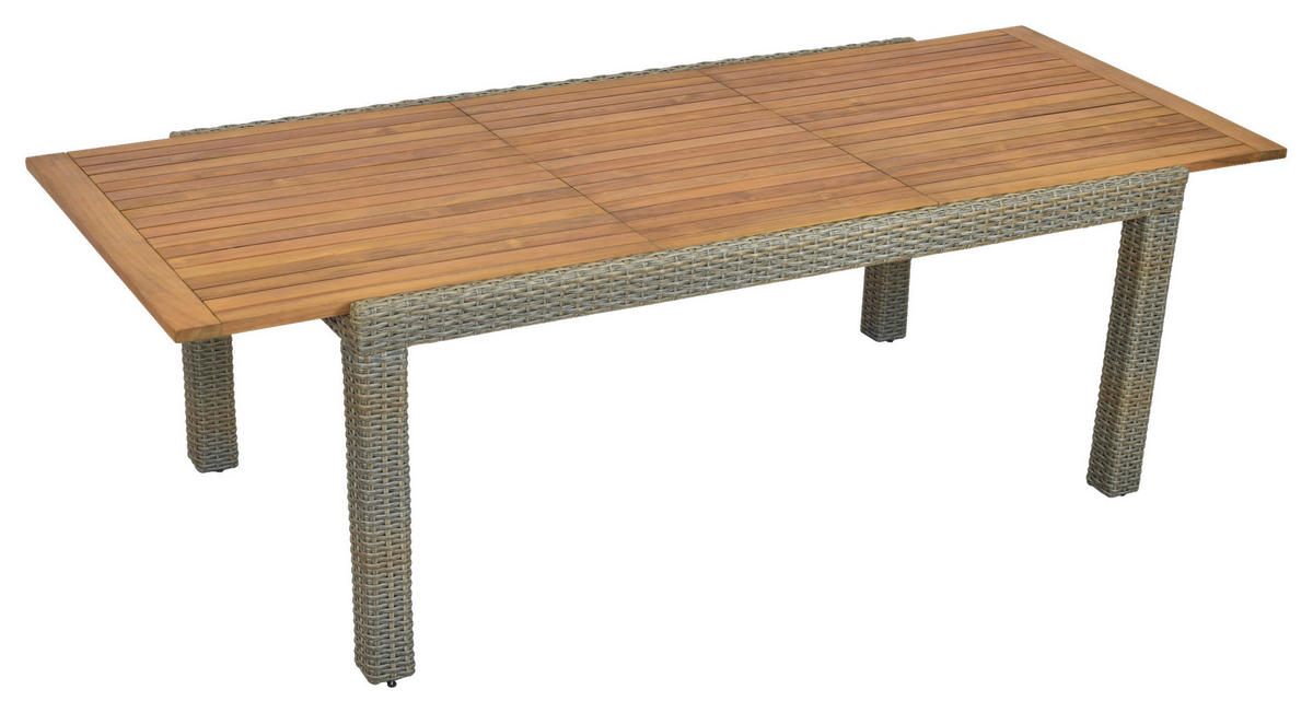GARTENTISCH 180-240/100/74 cm Metall, Kunststoff rechteckig  - Beige, MODERN, Holz/Kunststoff (180-240/100/74cm) - Gardenson