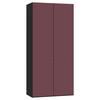 DREHTÜRENSCHRANK  in Schwarz, Beere  - Beere/Silberfarben, Design, Glas/Holzwerkstoff (102/220/59cm) - Jutzler