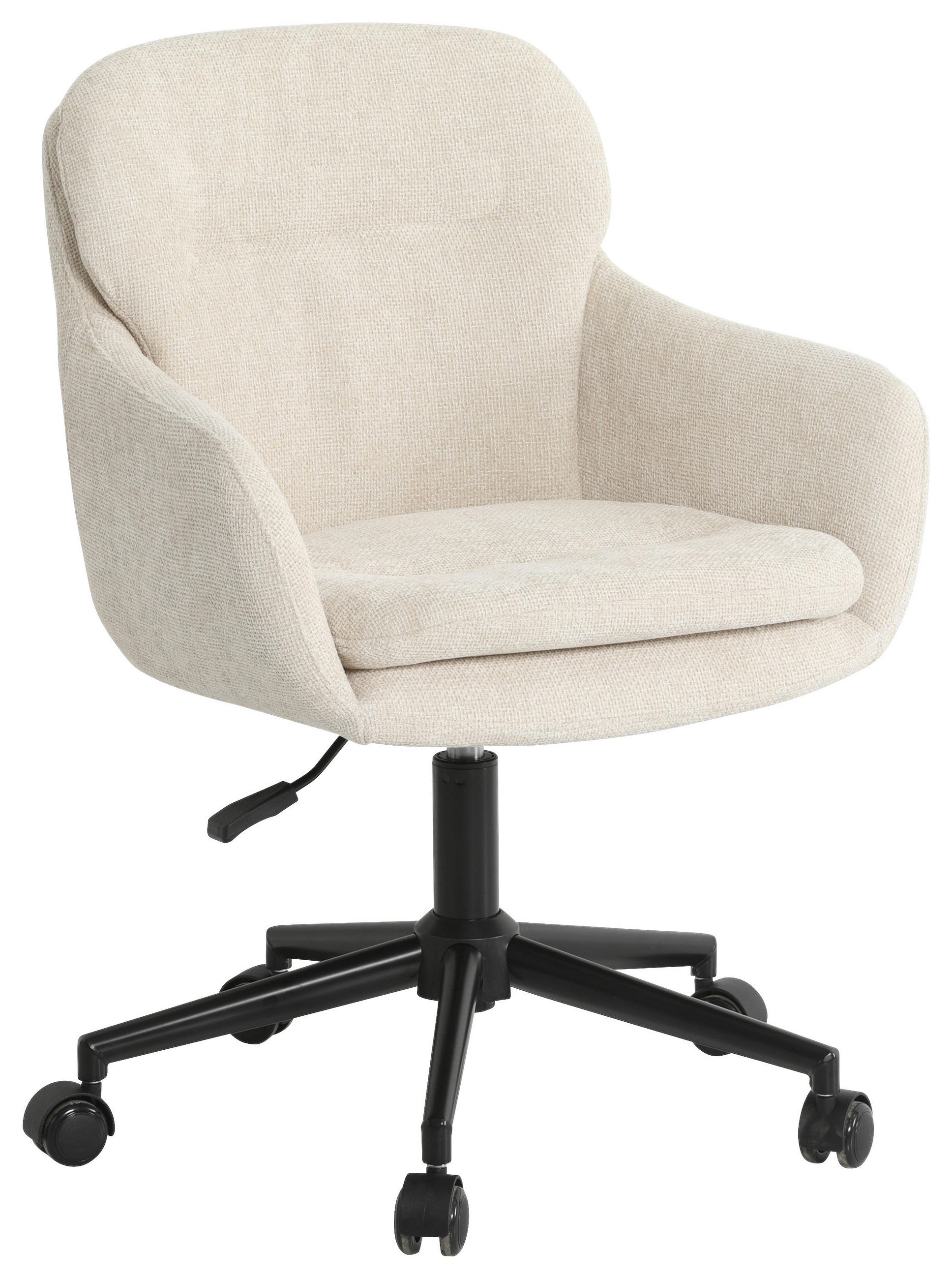 DREHSTUHL Chenille Schwarz, Beige  - Beige/Schwarz, MODERN, Textil/Metall (58/79/89/59cm) - Livetastic