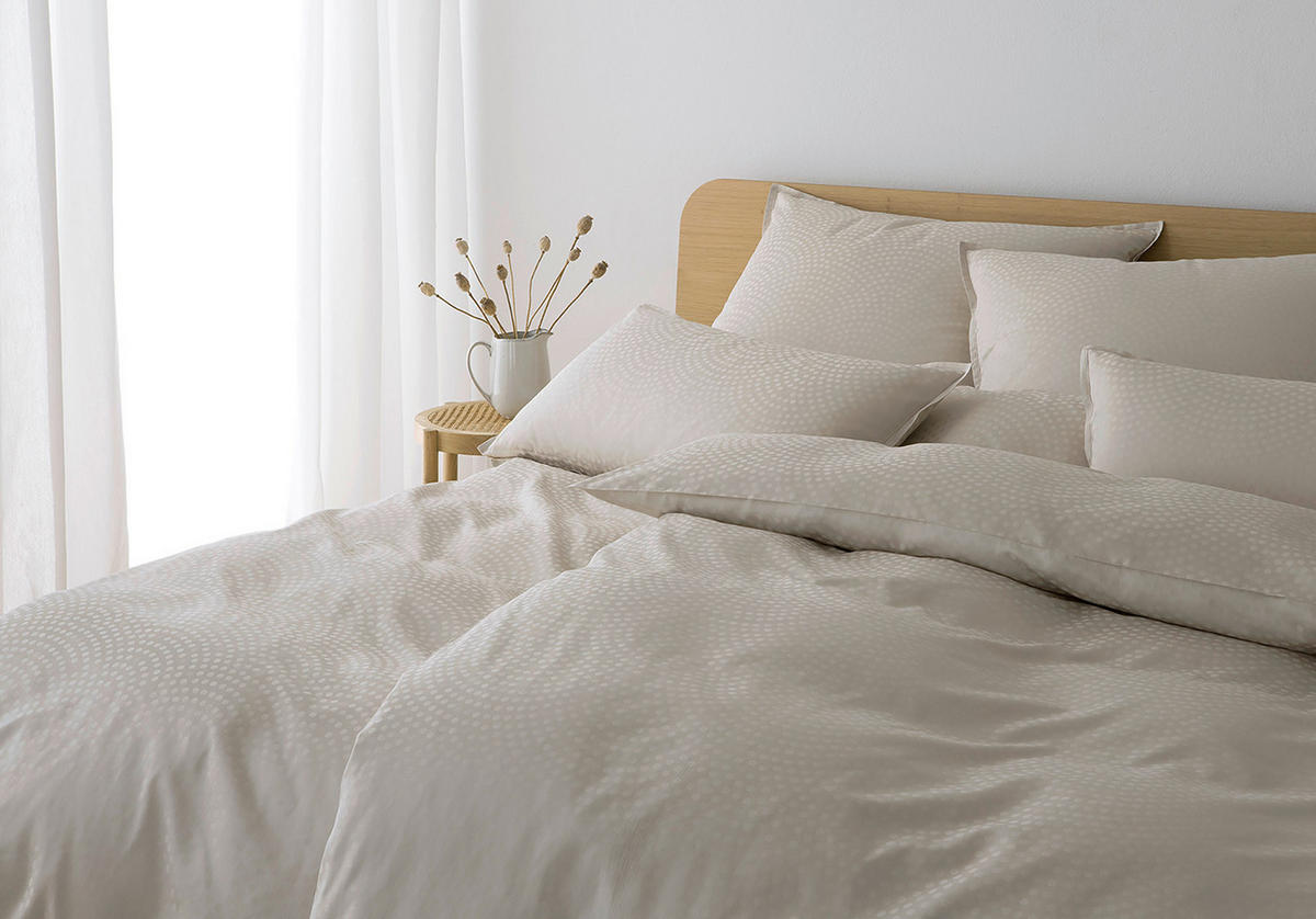 POSTELJNINA 140/200 cm žakar sivobež  - sivobež, Konvencionalno, tekstil (140/200cm) - Elegante