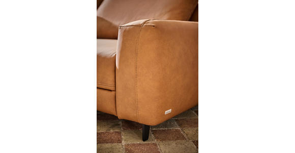 ECKSOFA  in Echtleder Hellbraun  225/355 cm  - Hellbraun/Anthrazit, Design, Leder/Metall (225/355cm) - Johann Jakob