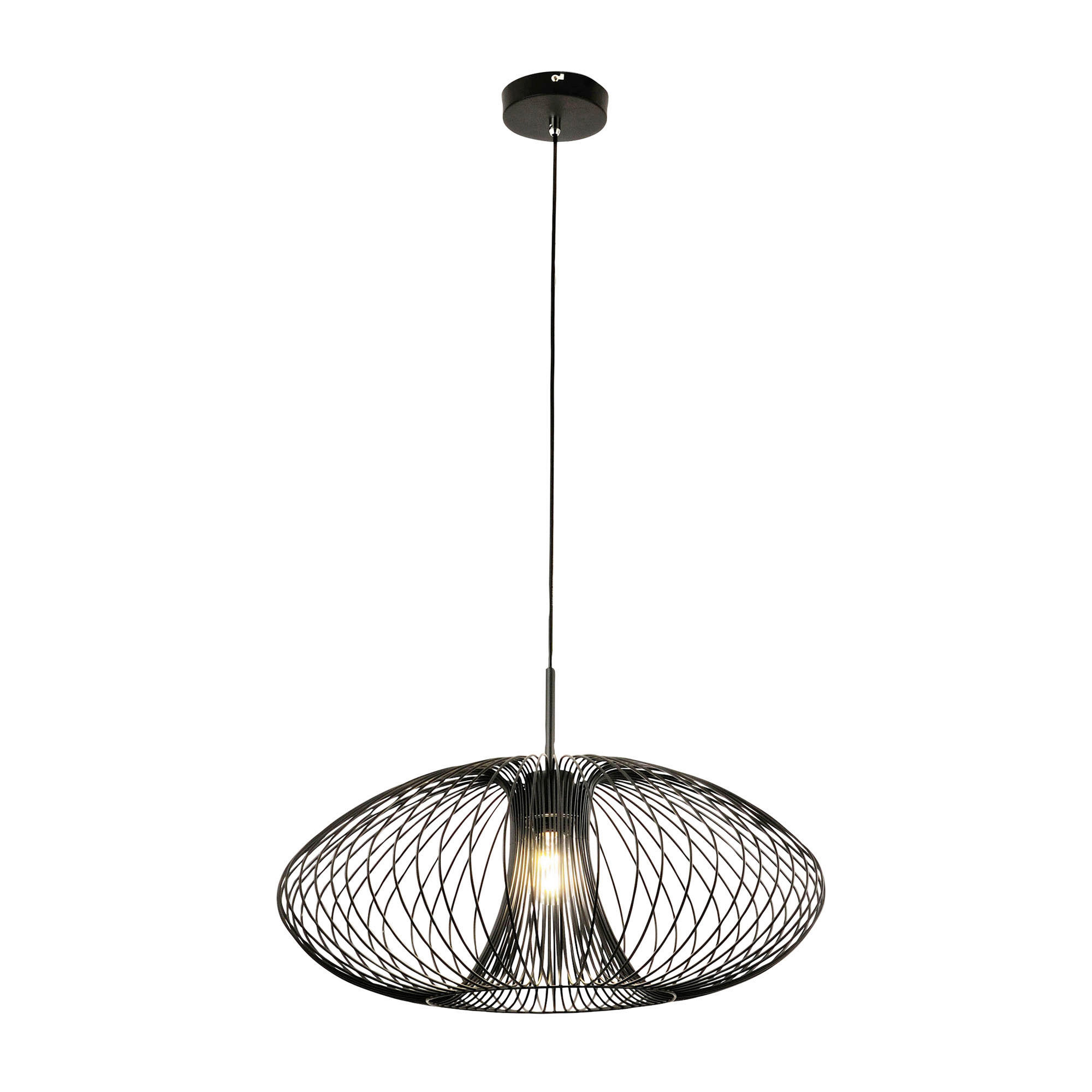 HÄNGELEUCHTE Fassa 60/200 cm  - Schwarz, Basics, Metall (60/200cm) - Fabas Luce