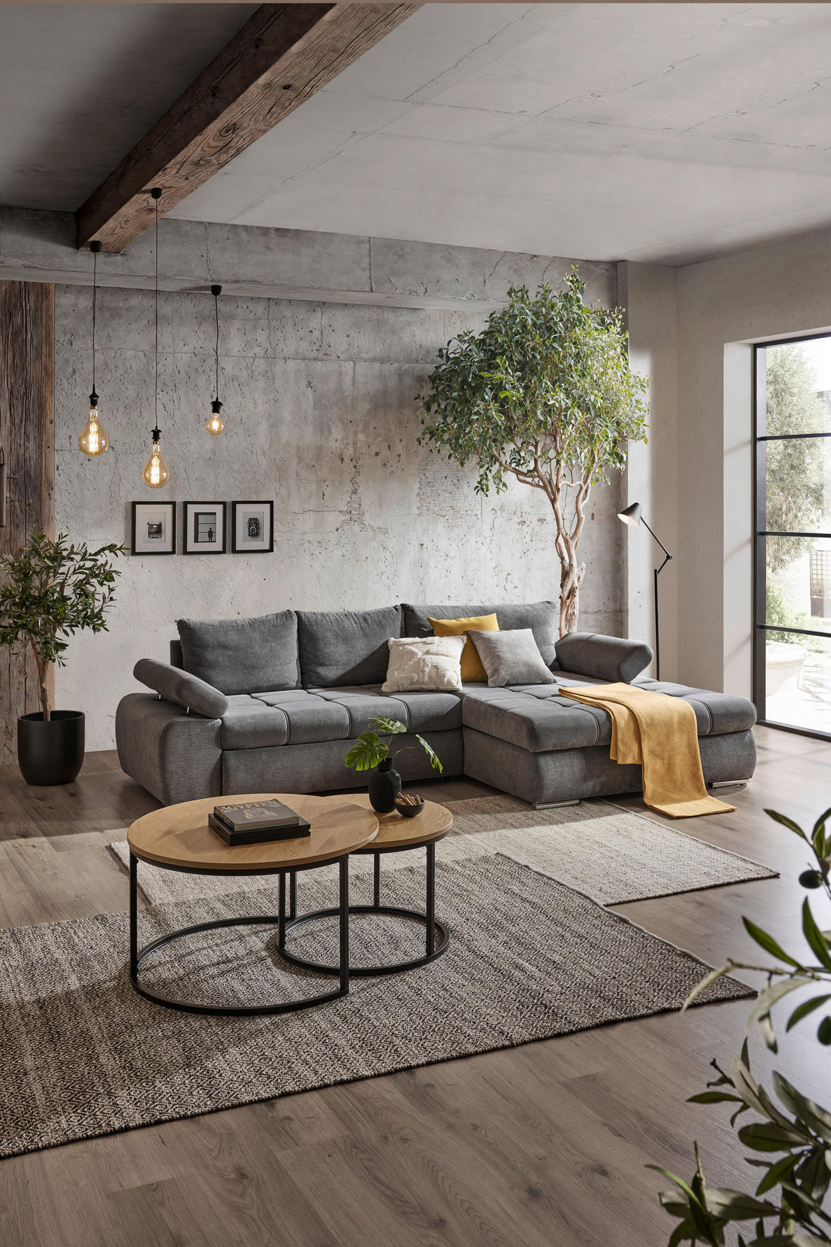 SAROKKANAPÉ textil szürke  - krómszínű/fehér, Design, műanyag/textil (294/173cm) - Carryhome