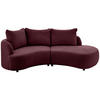 ECKSOFA Bordeaux Mikrofaser  - Bordeaux/Schwarz, MODERN, Kunststoff/Textil (139/250cm) - Livetastic