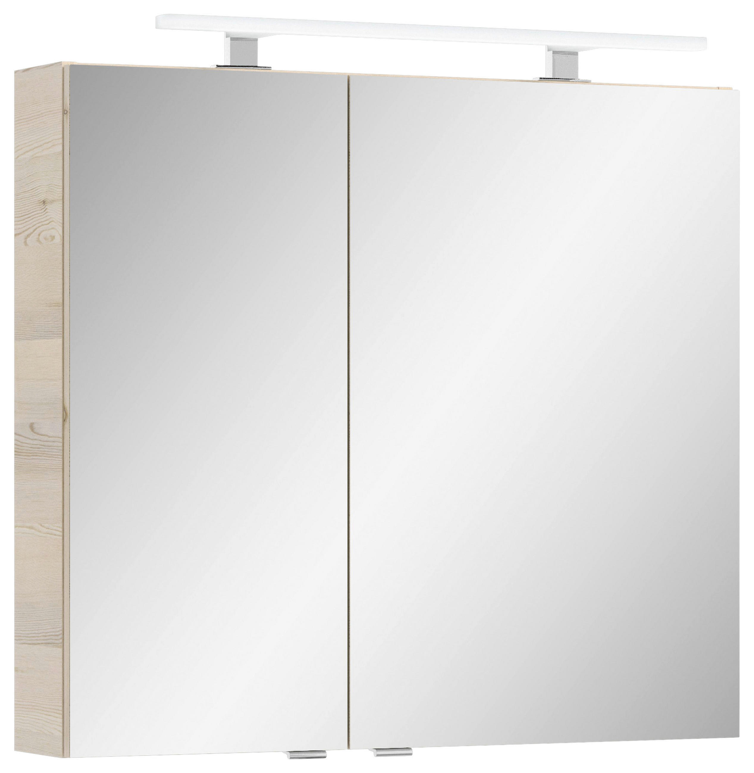 SPIEGELSCHRANK 75/70,3/15 cm  - Chromfarben/Eichefarben, KONVENTIONELL, Glas/Holzwerkstoff (75/70,3/15cm) - Sadena