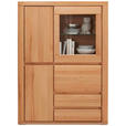 HIGHBOARD 99/140/38 cm  - Kernbuche/Grau, KONVENTIONELL, Glas/Holz (99/140/38cm) - Voleo