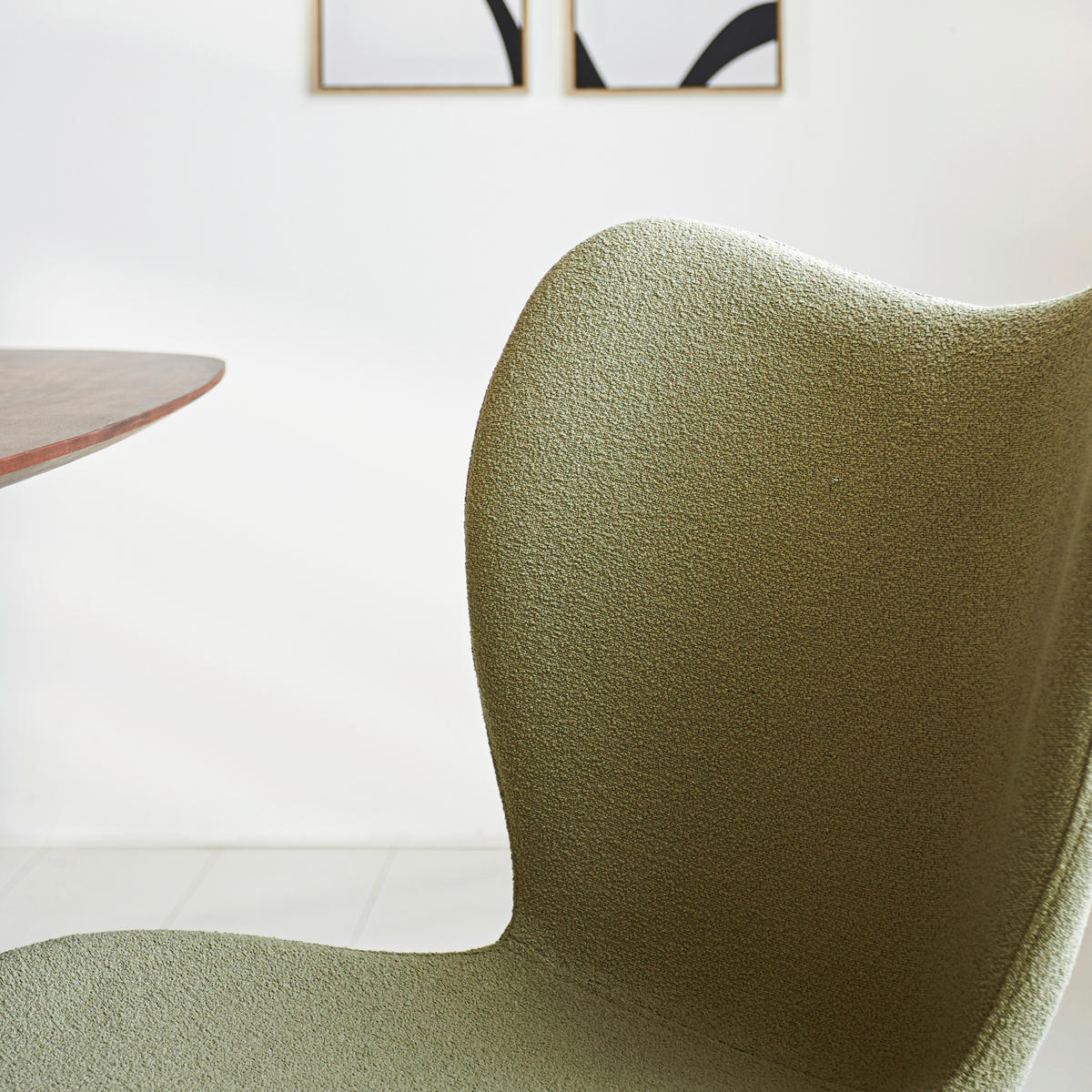 STUHL-SET 2 Stück  in Bouclé  - Schwarz/Grün, MODERN, Textil/Metall (50/88,5/42cm) - MID.YOU