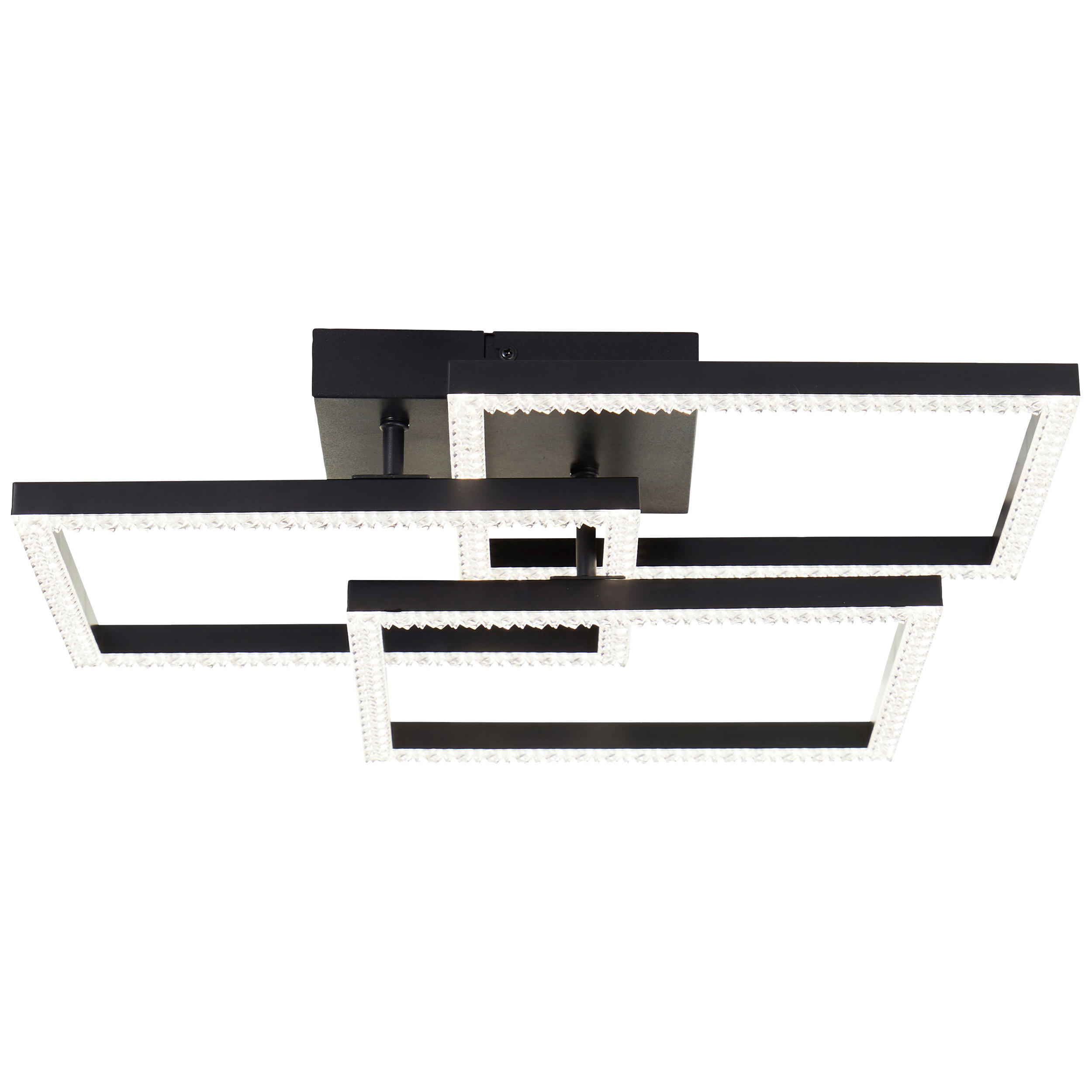 LED-DECKENLEUCHTE    46,5/46,5/10,2 cm  - Schwarz, Basics, Kunststoff/Metall (46,5/46,5/10,2cm) - Brilliant