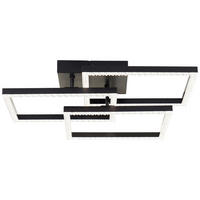 LED-DECKENLEUCHTE    46,5/46,5/10,2 cm  - Schwarz, Basics, Kunststoff/Metall (46,5/46,5/10,2cm) - Brilliant