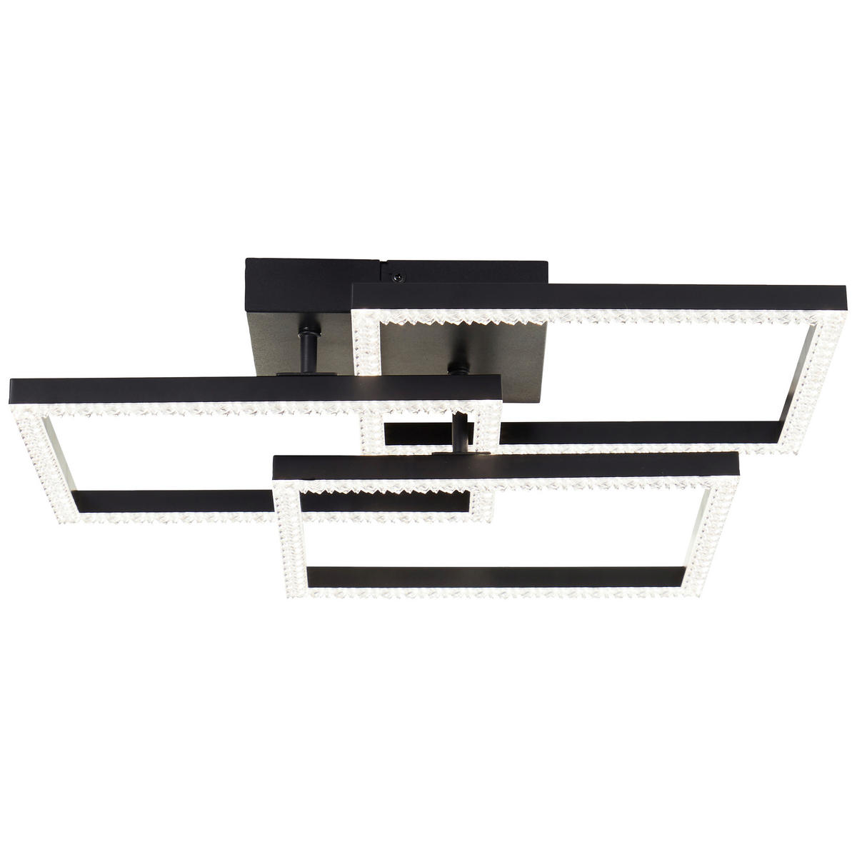 LED-DECKENLEUCHTE    46,5/46,5/10,2 cm  - Schwarz, Basics, Kunststoff/Metall (46,5/46,5/10,2cm) - Brilliant