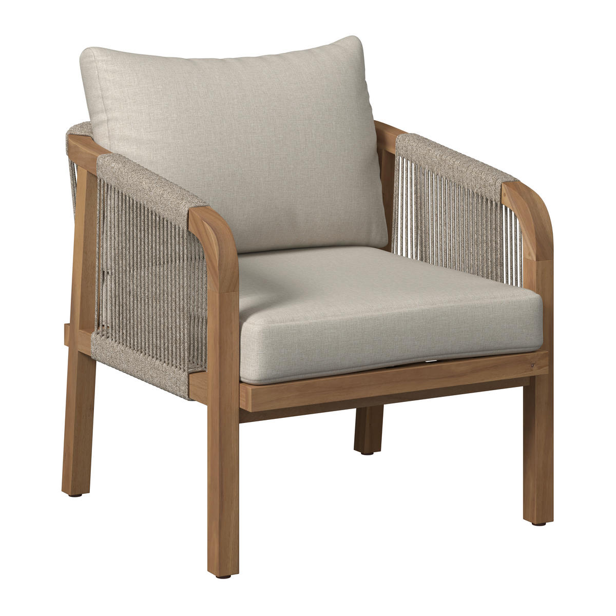 LOUNGEGARNITUR   203,5/69/79,5 cm Akazie massiv  - Beige/Akaziefarben, Natur, Holz (203,5/69/79,5cm) - Ambia Garden