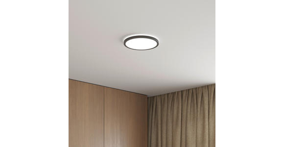 LED-DECKENLEUCHTE 29,3/2,8 cm   - Schwarz, Basics, Kunststoff (29,3/2,8cm) - Novel