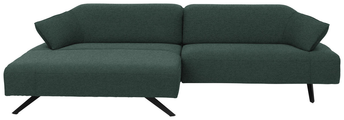 ECKSOFA in Struktur Türkis  - Türkis/Anthrazit, Design, Textil/Metall (165/276cm) - Himolla