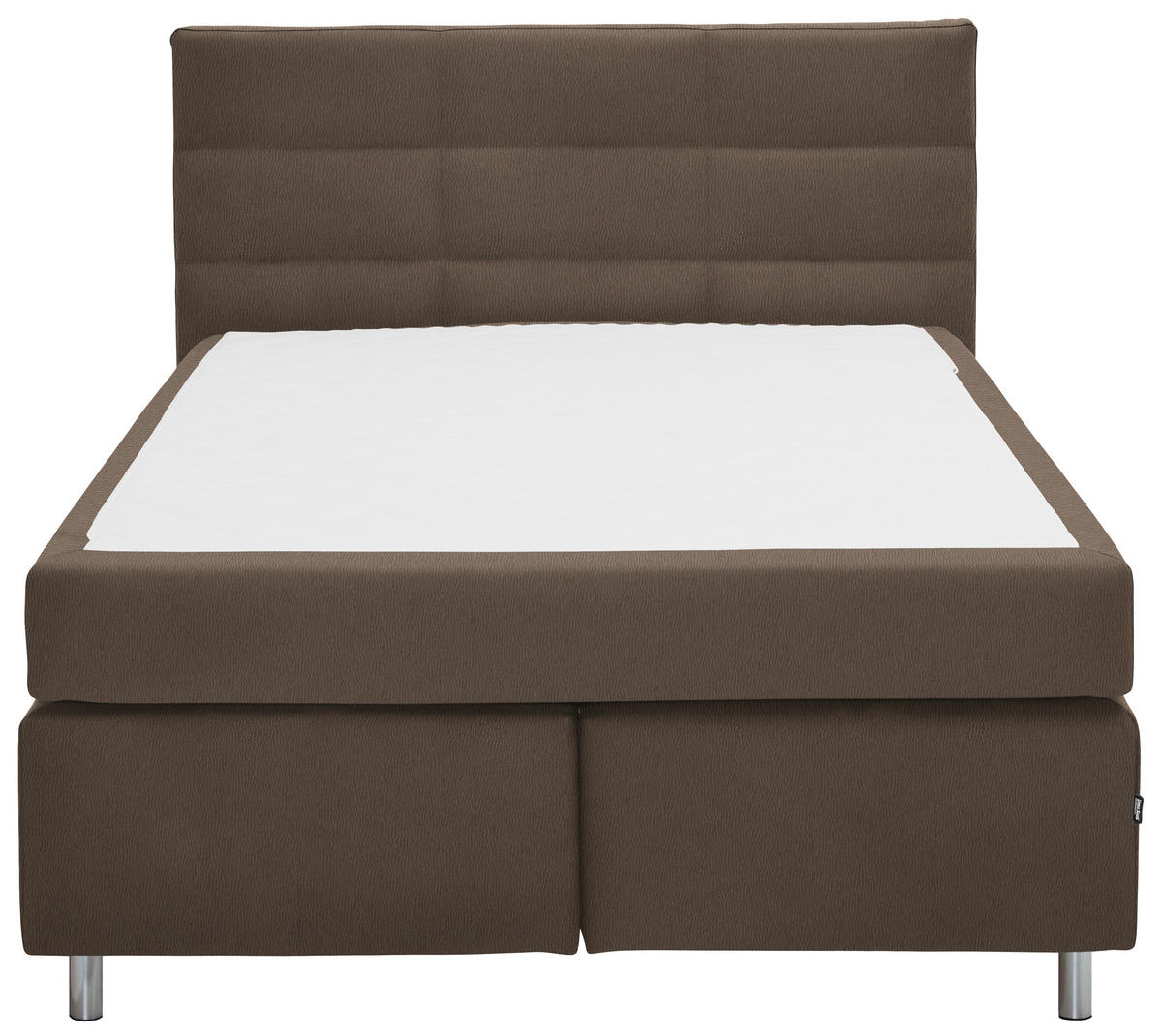 BOXSPRINGBETT 140/200 cm  in Braun  - Alufarben/Braun, KONVENTIONELL, Textil/Metall (140/200cm) - Dieter Knoll
