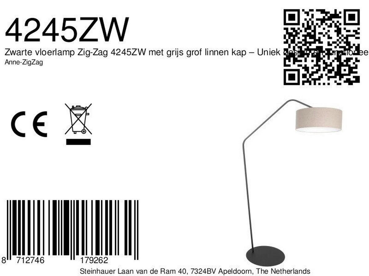 STEHLEUCHTE - Schwarz/Grau, Trend, Textil/Metall (50/173/70cm)
