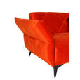 MEGASOFA Velours Orange  - Schwarz/Orange, Trend, Textil/Metall (260/80/130cm) - Landscape