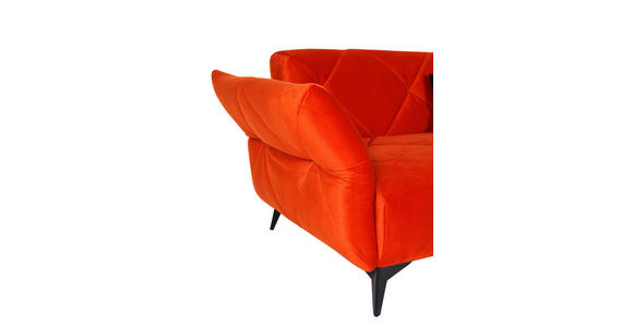 MEGASOFA Velours Orange  - Schwarz/Orange, Trend, Textil/Metall (260/80/130cm) - Landscape