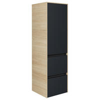 MIDISCHRANK 37/121/33 cm  - Eichefarben/Schwarz, MODERN, Glas/Holzwerkstoff (37/121/33cm) - Dieter Knoll