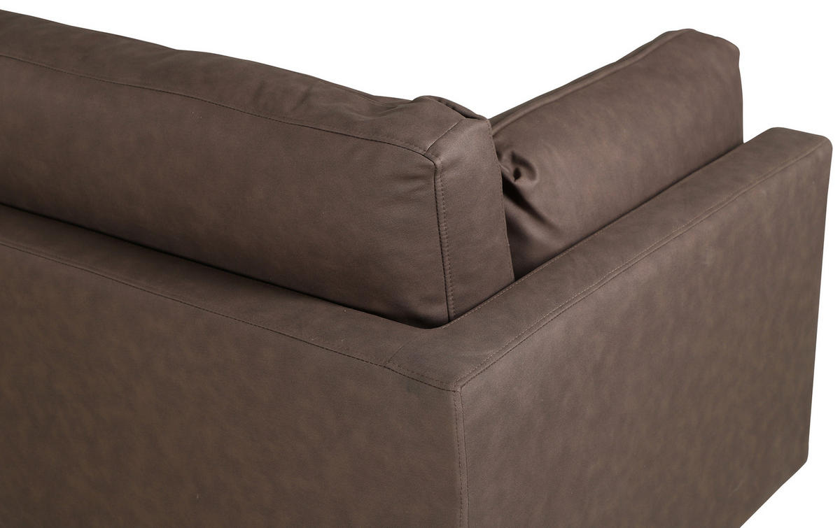 2-SITS SOFFA i metall, textil brun, svart  - brun/svart, Design, metall/textil (203/84/90cm) - Livetastic