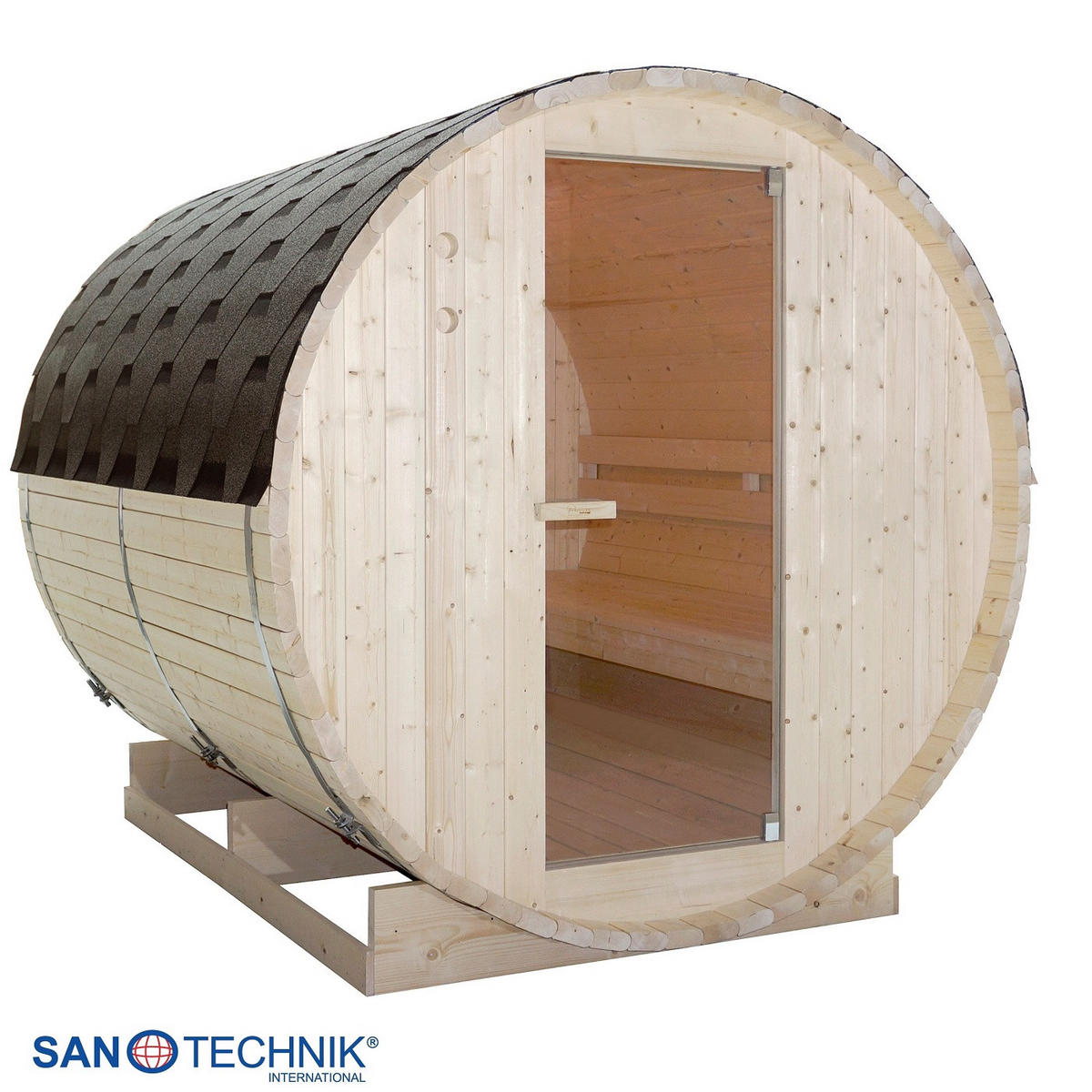 SUDOVÁ SAUNA  - barvy smrku, Konvenční, dřevo/sklo (189/220/191,5cm) - Sanotechnik