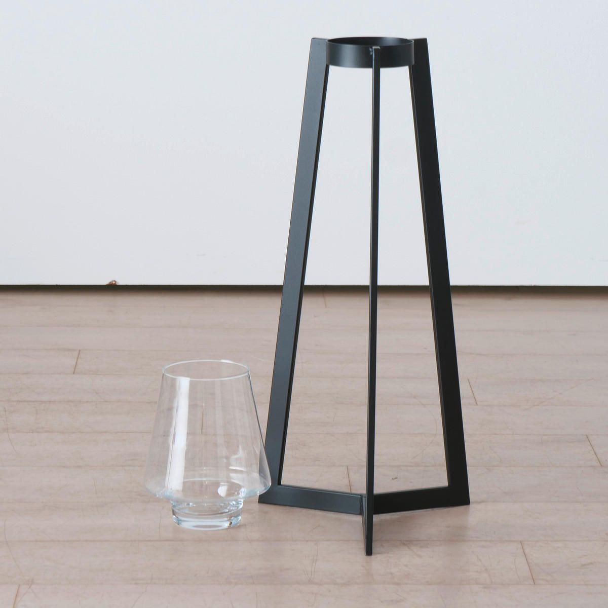 SVIETNIK  kov, sklo - čierna, Basics, kov/sklo (36/35/114cm)