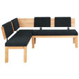 ECKBANK 160/200 cm  in Schwarz, Buchefarben  - Buchefarben/Schwarz, Natur, Holz/Textil (160/200cm) - Cantus