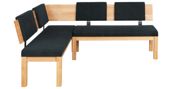 ECKBANK 160/200 cm  in Schwarz, Buchefarben  - Buchefarben/Schwarz, Natur, Holz/Textil (160/200cm) - Cantus