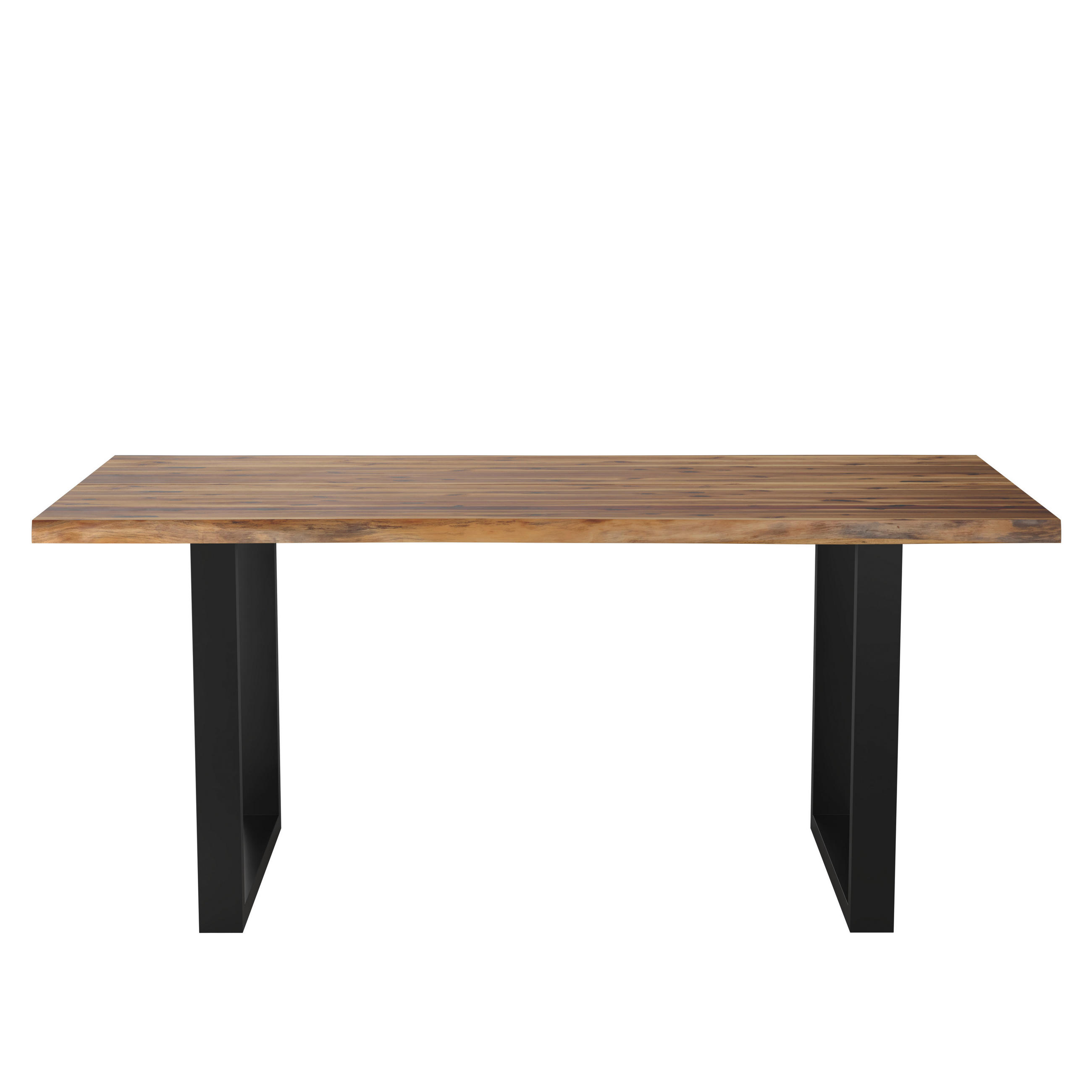 GARTENTISCH 180/90/76 cm Holz, Metall Freiform  - Schwarz/Akaziefarben, Basics, Holz/Metall (180/90/76cm) - Ambia Garden