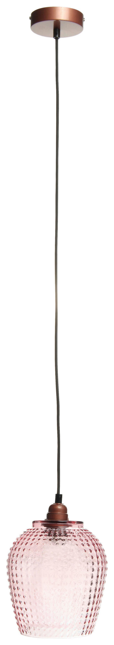 ZÁVESNÉ SVIETIDLO, 18/18/27 cm  - ružová, Basics, sklo (18/18/27cm) - MID.YOU