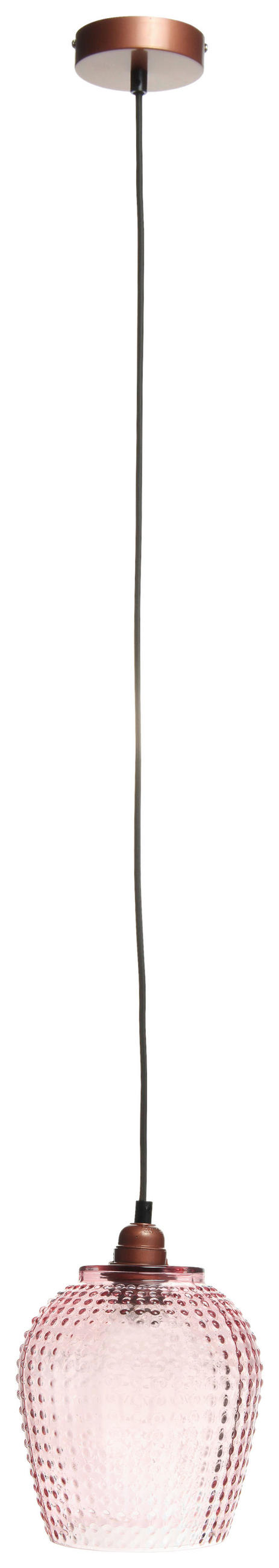 ZÁVESNÉ SVIETIDLO, 18/18/27 cm  - ružová, Basics, sklo (18/18/27cm) - MID.YOU