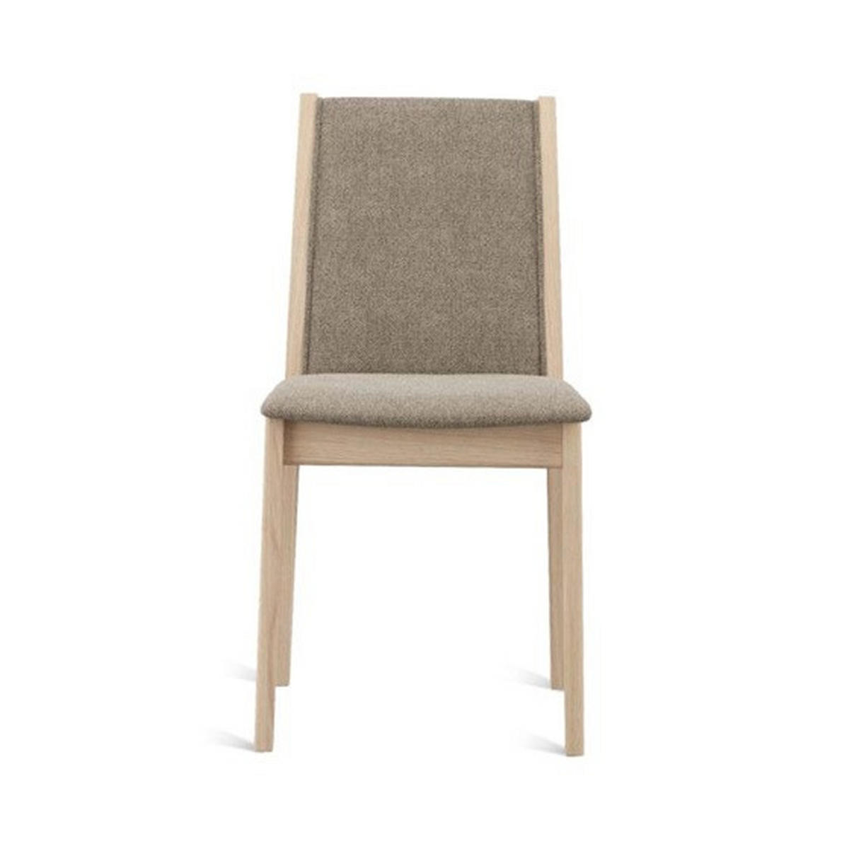 STOL  läderutbud, tygutbud   brun, ek Bianco  - ek Bianco/brun, Design, trä/textil (45/86/56cm) - Skovby