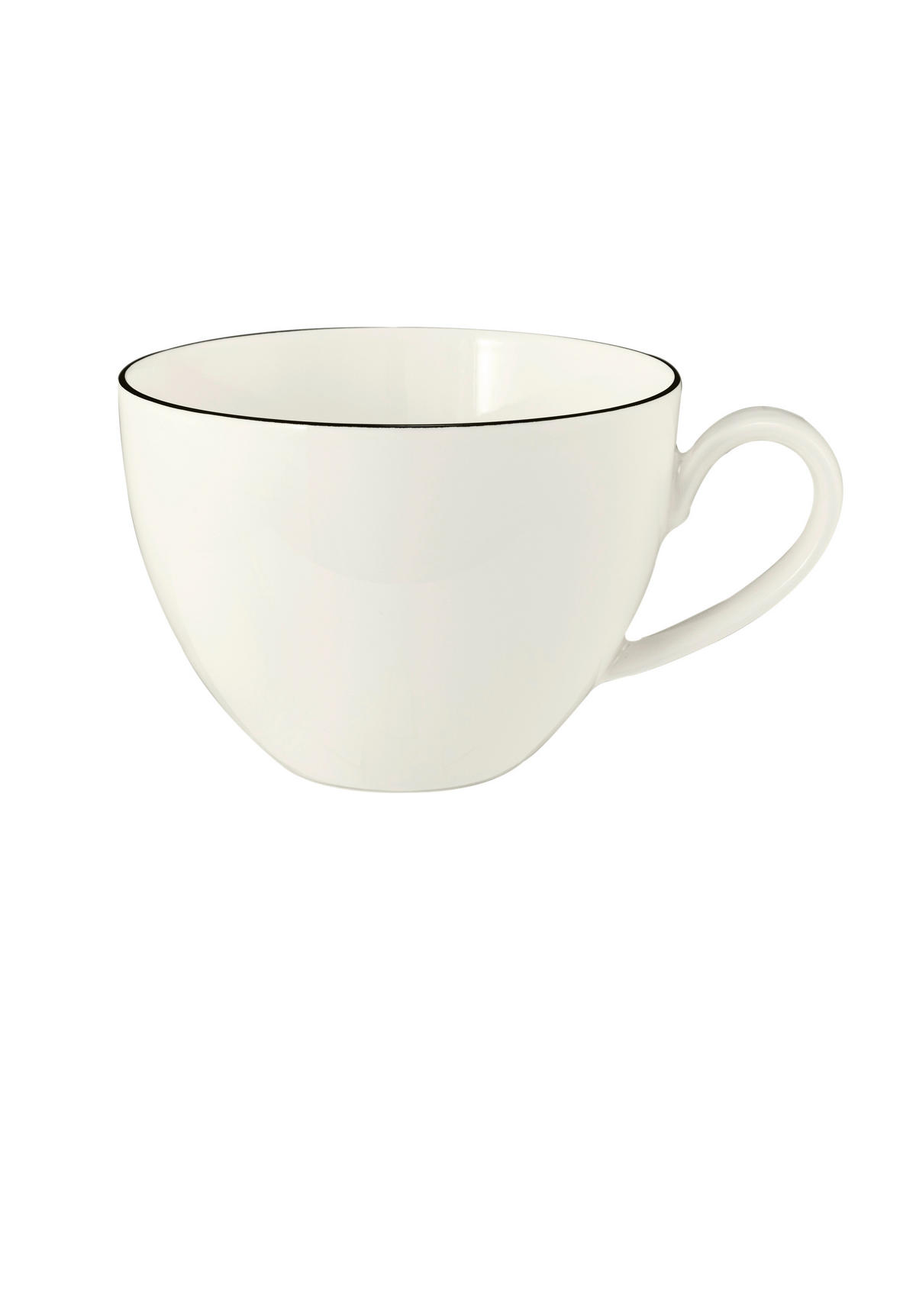 FRÜHSTÜCKSTASSE Zoe fine Diamond Classic Black 370 ml  - Weiss/Schwarz, Basics, Keramik (370ml) - Seltmann Weiden