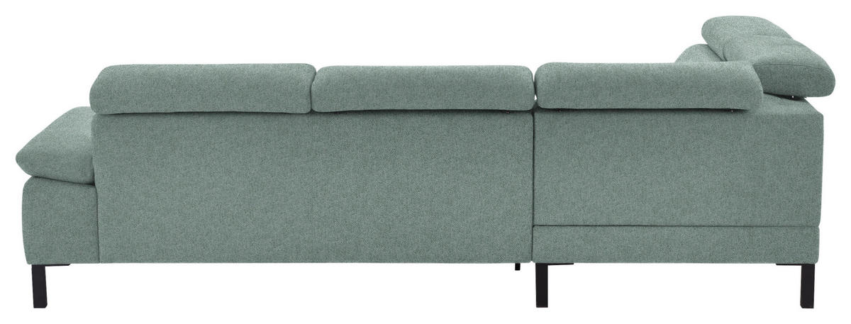 ECKSOFA in Flachgewebe Mintgrün  - Schwarz/Mintgrün, Design, Holzwerkstoff/Textil (217/272cm) - Pure Home Comfort