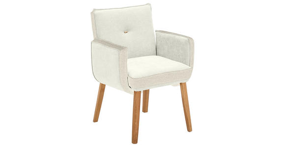 ARMLEHNSTUHL in Webstoff, Mikrofaser - Eichefarben/Beige, Design, Holz/Textil (67/86/67cm) - Linea Natura