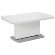 COUCHTISCH 110-180/63/53-72 cm rechteckig Weiß  - Silberfarben/Weiß, KONVENTIONELL, Holzwerkstoff (110-180/63/53-72cm) - Venda