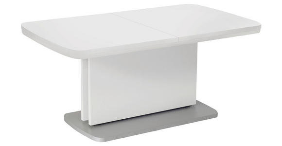 COUCHTISCH 110-180/63/53-72 cm rechteckig Weiß  - Silberfarben/Weiß, KONVENTIONELL, Holzwerkstoff (110-180/63/53-72cm) - Venda