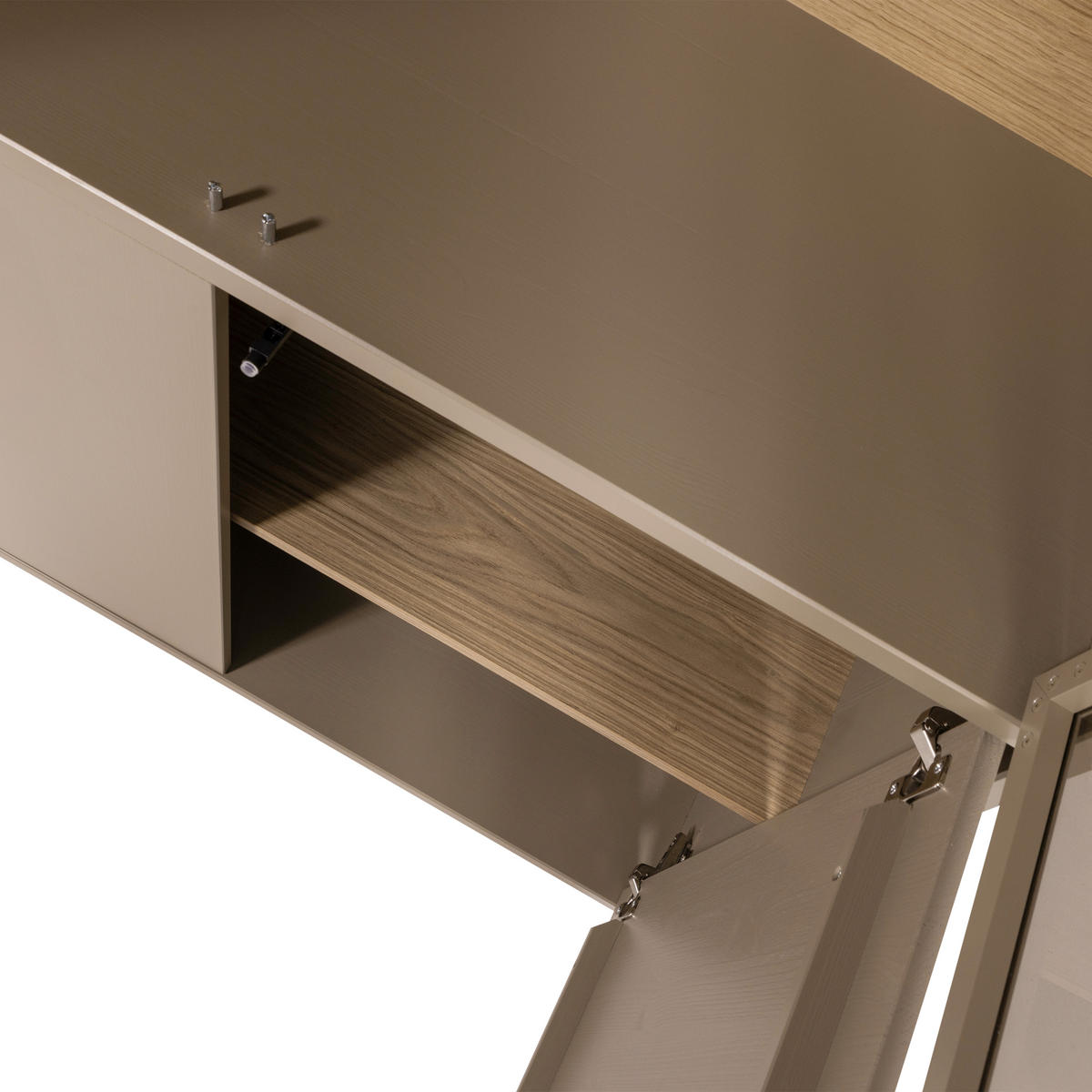 REGAL  101/236/40 cm Schlammfarben  - Schlammfarben, Design, Glas/Holz (101/236/40cm) - Livetastic