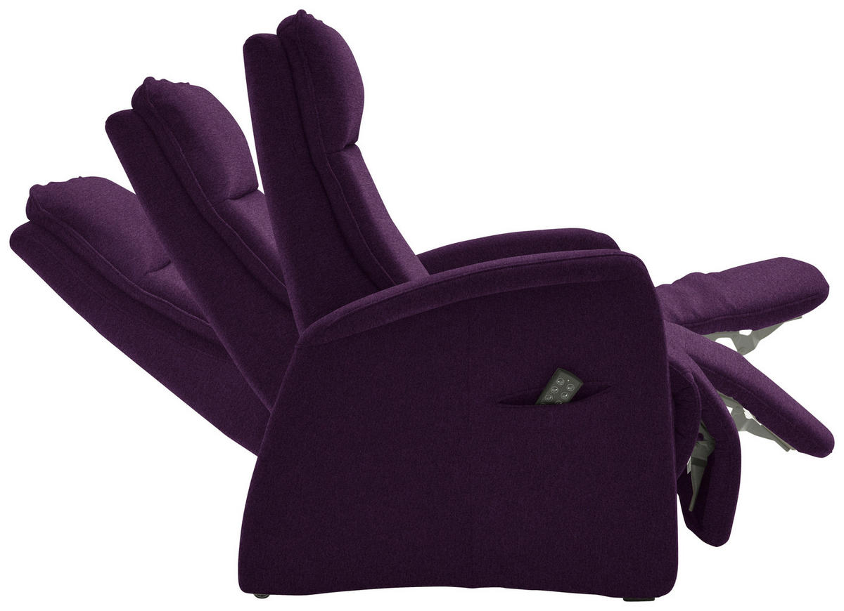 FERNSEHSESSEL in Chenille Violett  - Violett, Konventionell, Textil (79/114/87-176cm) - Valdera