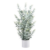KUNSTPFLANZE Eukalyptus 95 cm  - Graugrün/Weiß, Basics, Kunststoff (95cm)