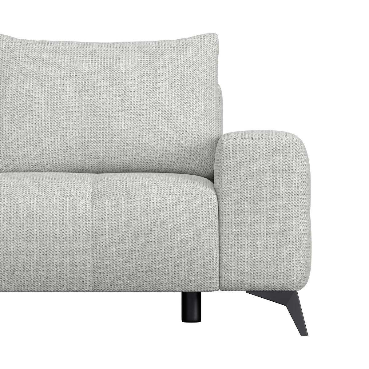 ECKSOFA MAURO Blaugrau Flachgewebe  - Blaugrau/Schwarz, Trend, Textil/Metall (175/290cm) - MID.YOU