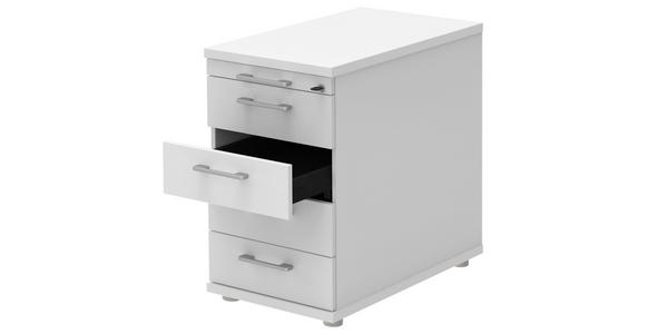 ANSTELLCONTAINER Weiß, Alufarben - Alufarben/Weiß, KONVENTIONELL, Holzwerkstoff/Metall (43/72-80/80cm) - Moderano