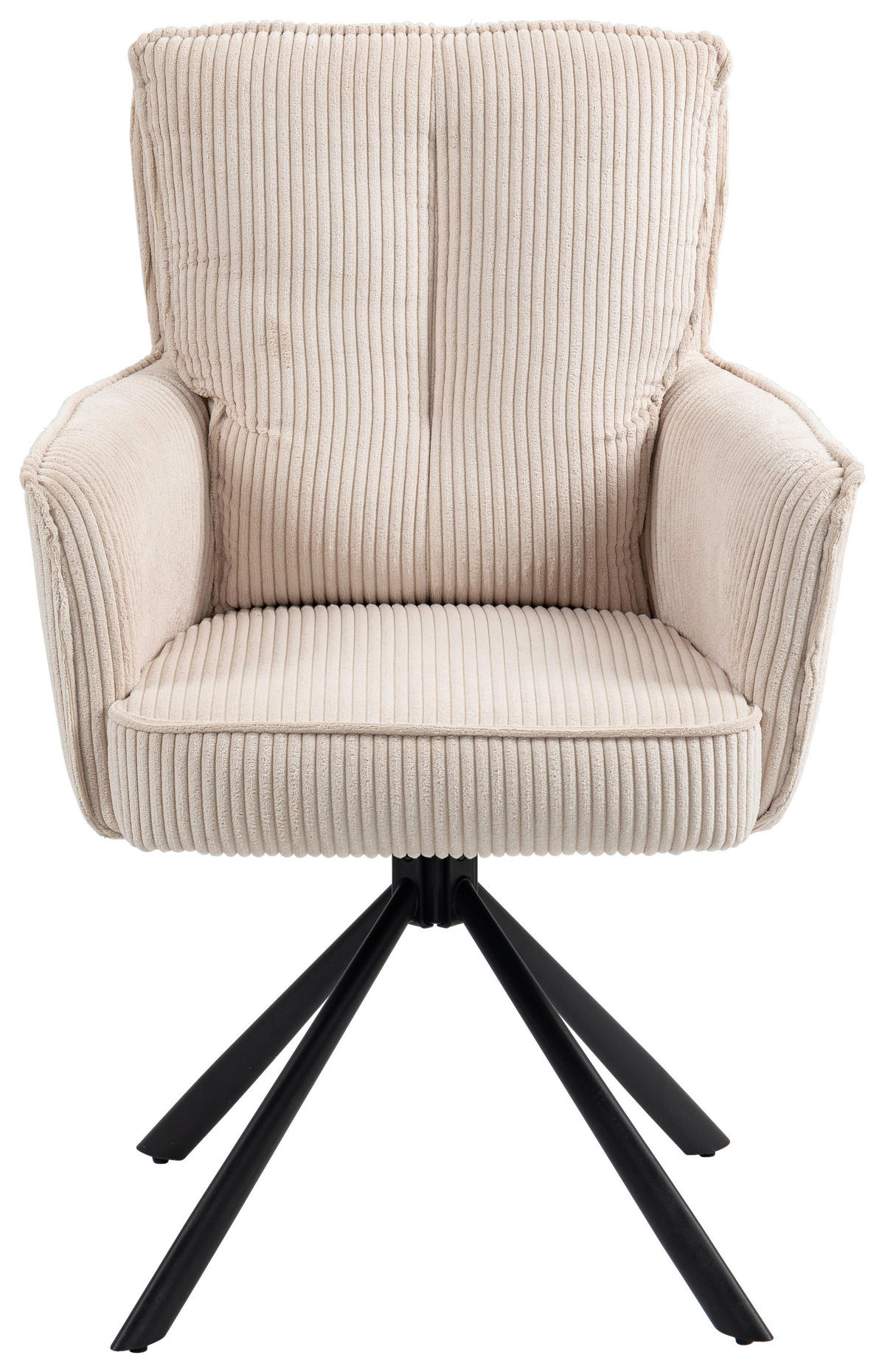 ARMLEHNSTUHL  in Eisen Cord  - Beige/Schwarz, Design, Textil/Metall (62/95/67cm) - Novel